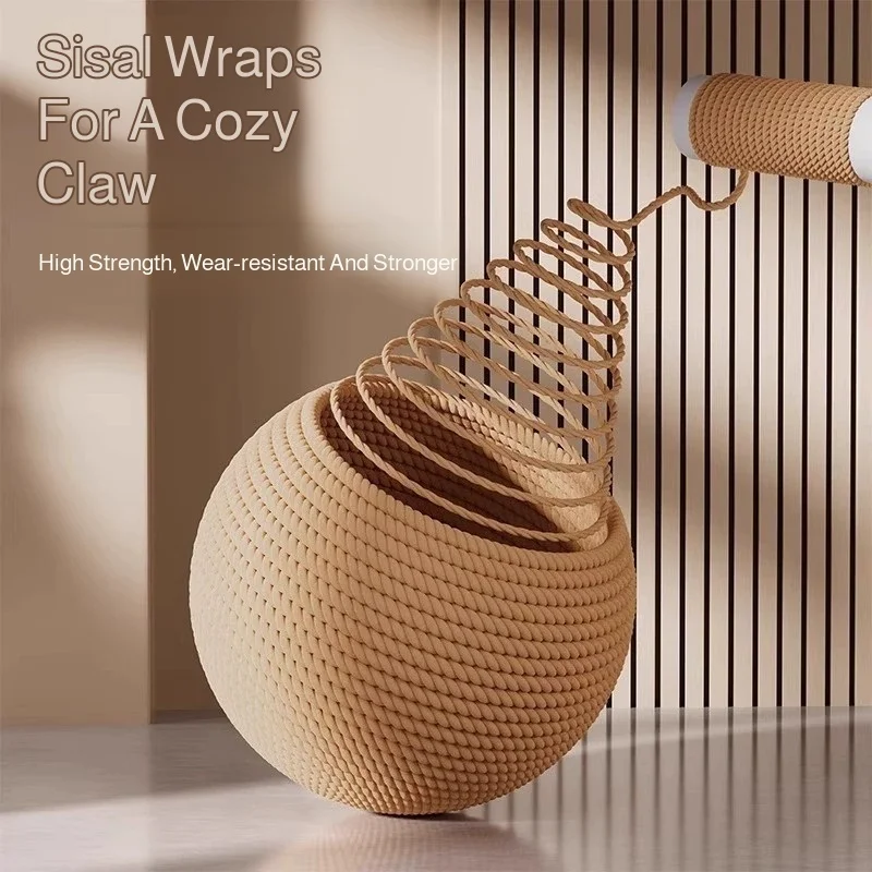 Pet Cat Toy Balls, 8cm Sisal Balls, Biting Toys, Scratch-resistant and Boring Cat Balls, with Sound-pet Products. - view 3
