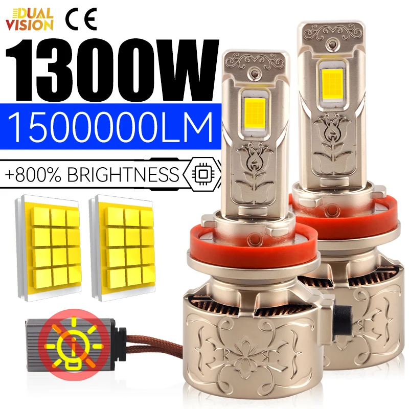 

Dualvision 1300W K5C PLUS H7 H11 H1 H4 Led Headlight Bulbs Canbus LED 9005 9006 HB3 HB4 CSP Chips Copper Tube Led Light Fog Lamp