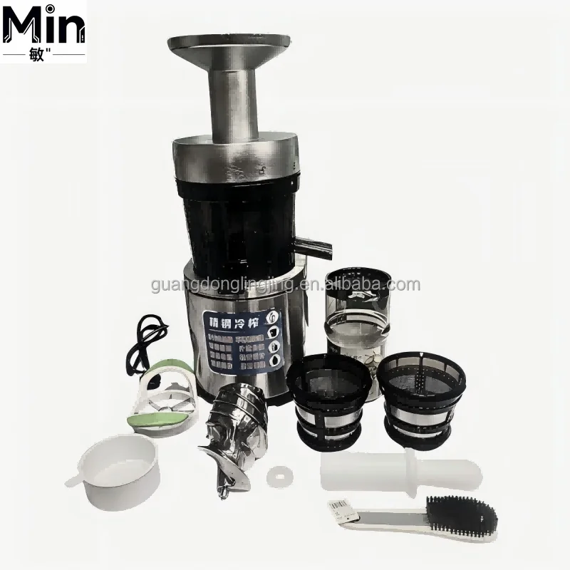 Favorable Price 1000W Commercial Slow Juicer Heavy Automatic Feed Chute Slow Masticating Cold Press Stainless Steel