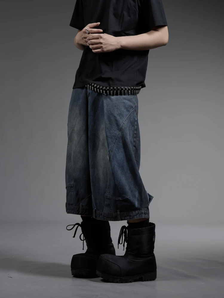 

Uekk американские прямые джинсы с завышенной талией в стиле ретро, мужские свободные повседневные модные широкие брюки Haome Seven-Five, хлопковые парусиновые брюки