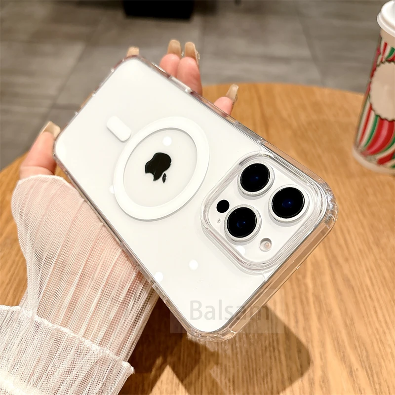 Luxury Clear Magnetic For MagSafe Wireless Charge Camera Control Buttons Case For iPhone 16 Plus 16 Pro Max With Packaging Cover