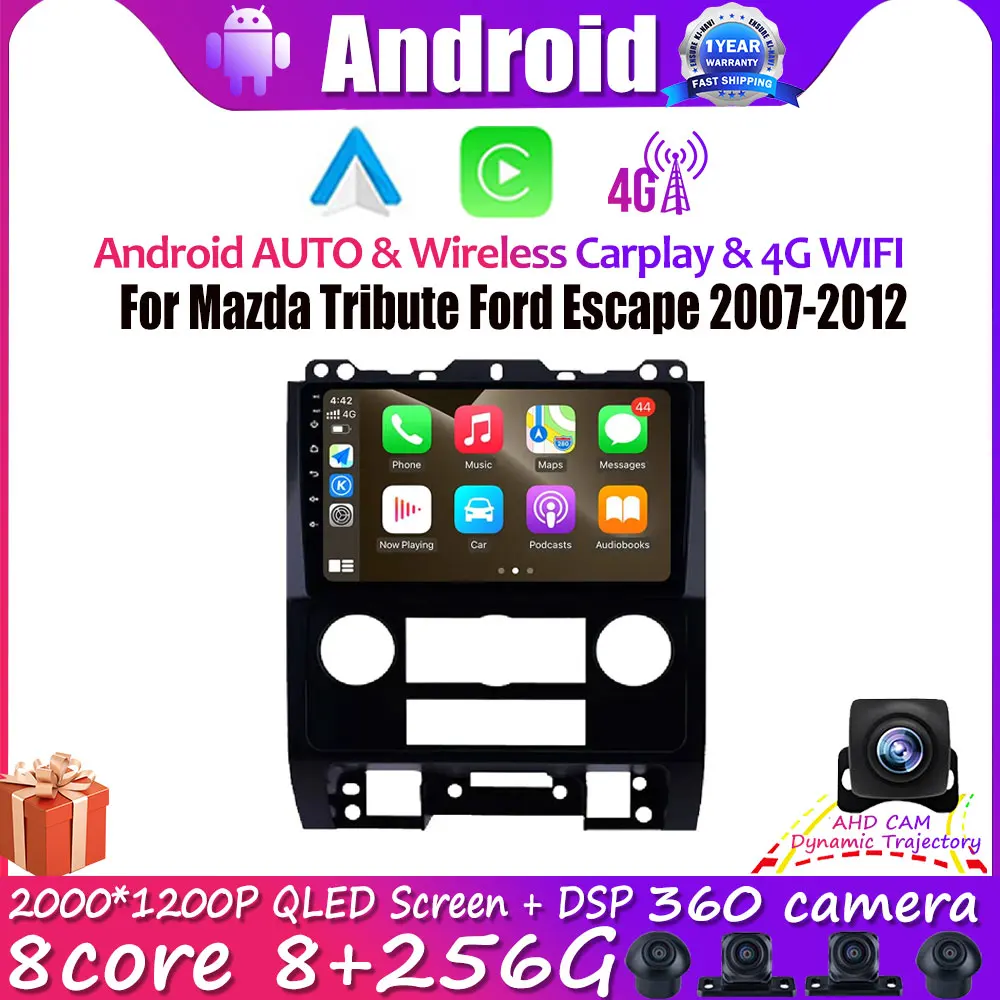 

9" DSP 4G Car Radio For Mazda Tribute Ford Escape 2007-2012 Android 14 Auto Multimedia Video Player Wireless Carplay Bluetooth