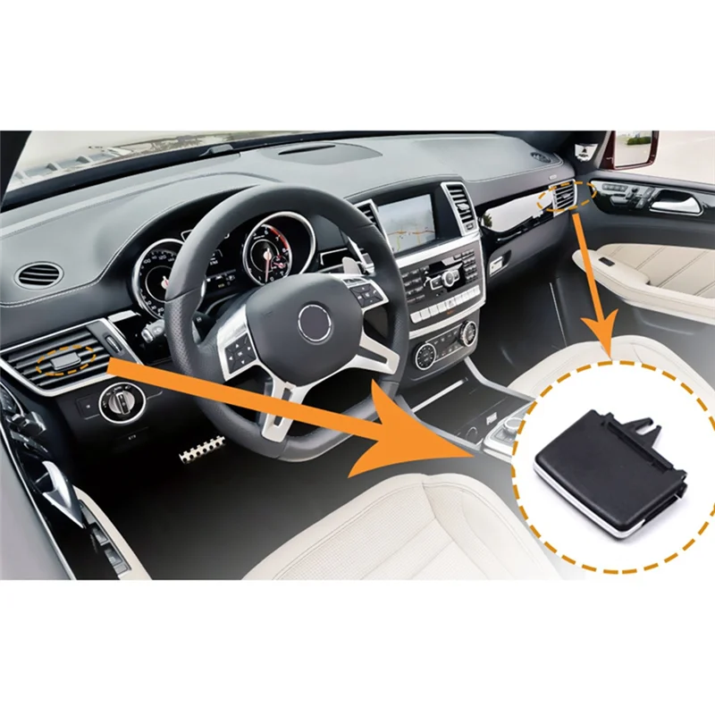 

10X For Mercedes Benz Front Left Right Air Vent Tabs, Front Row Air Grille Tabs Clip For W166 Ml Gle Class X166