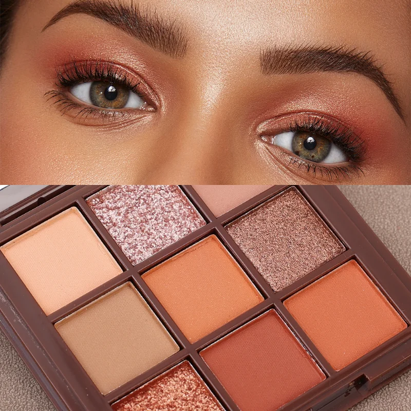 Paleta de sombra de ojos de lentejuelas mate, 9 colores, Smokey, Punk, purpurina, pigmento de ojos gris y negro, maquillaje de ojos nacarados, cosmético