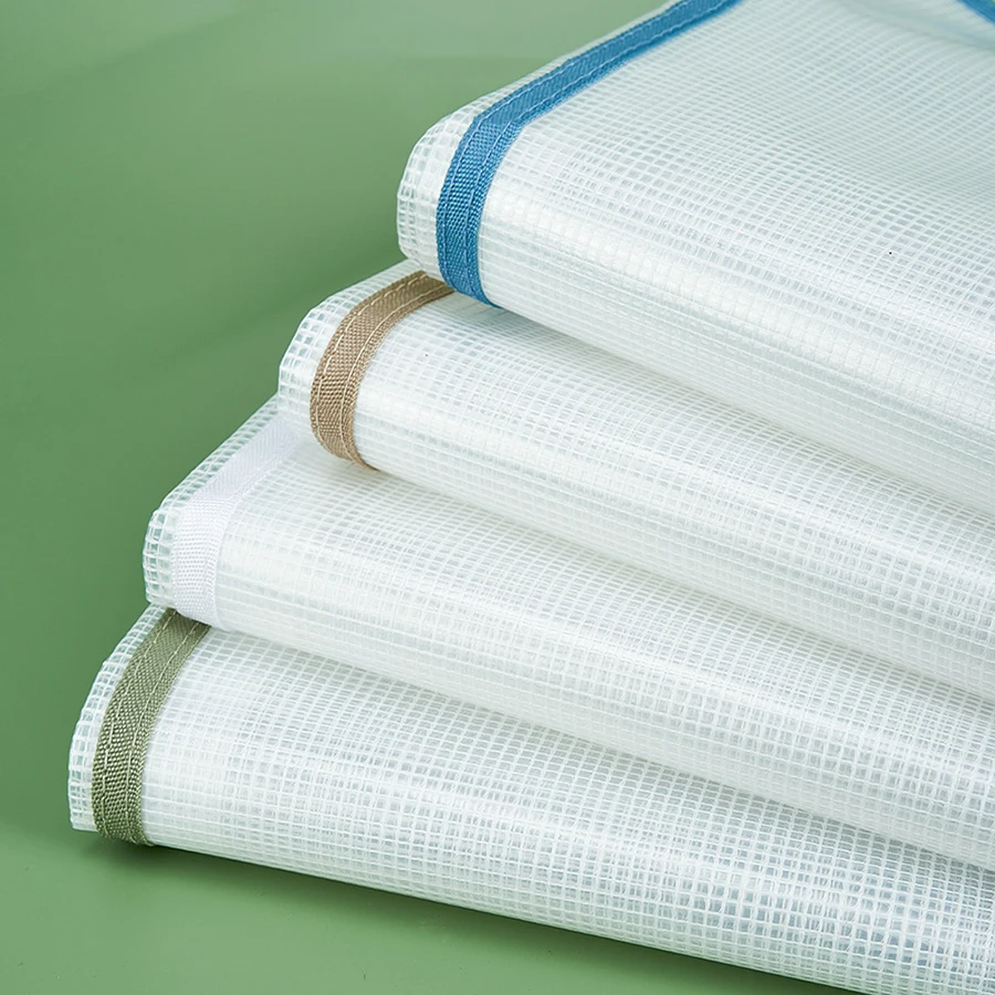 Spacious Organizer A4 Pocket Folders Widen Double-Layer Mesh File Storage Bag With Handle Transparent File Bag Large Capacity