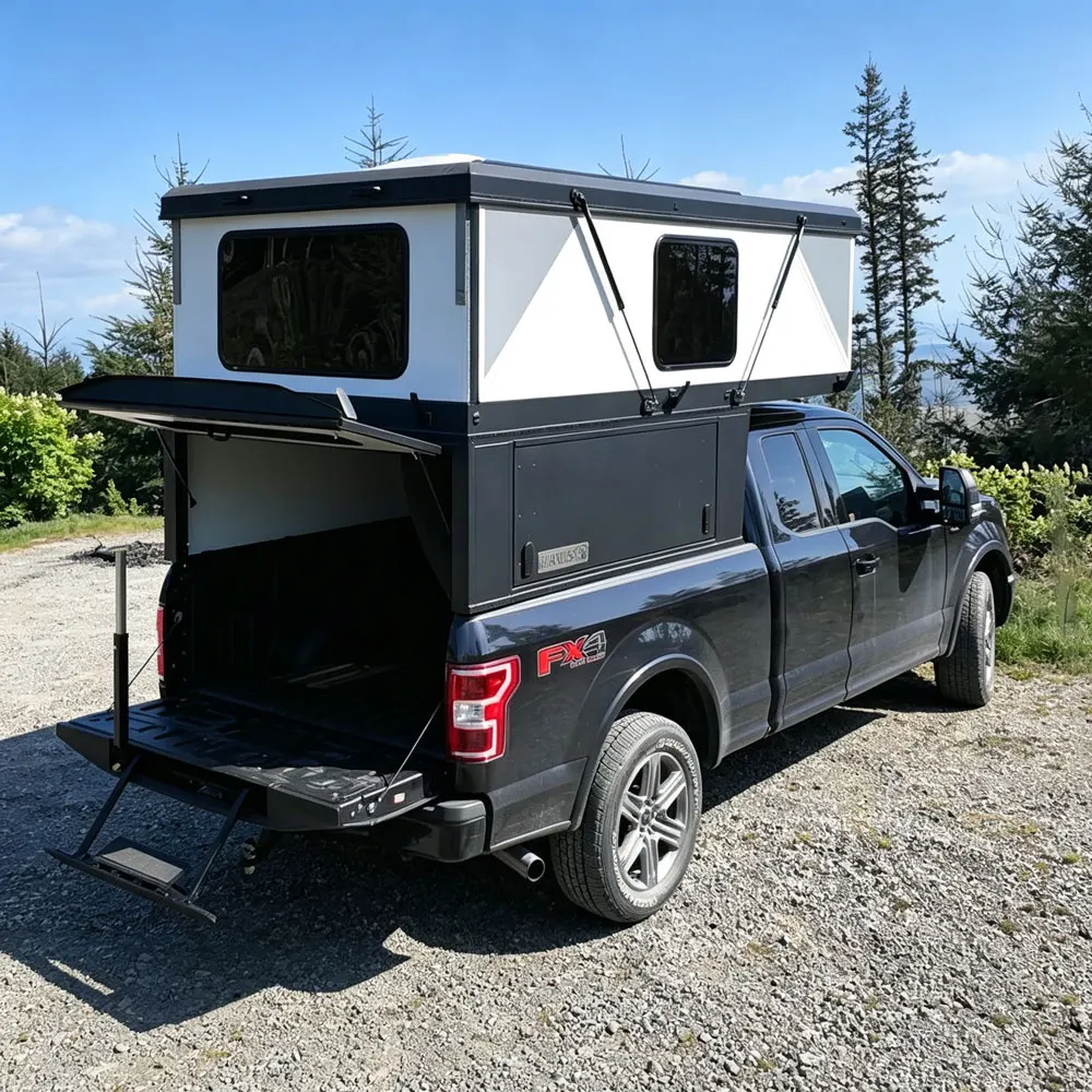 Hardtop Truck Camper, for Off-Road Pickup Bed, Rainproof Steel Overland Canopy, Heavy Duty Camping Box, Safari Expedition