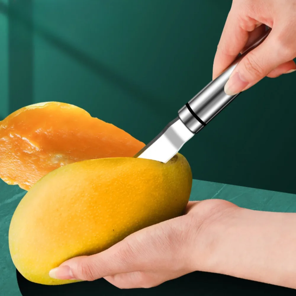 Stainless Steel Mango Corer Scoop Fruit Spoon Multi-functional Cutting and Peeling Slice and Take The Fruit Pulp Tool