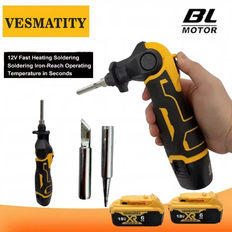 Cordless Electric Soldering Irons 30W Fast Heating Adjustable‑Temperature Portable Soldering Iron Welding Toolfor Dewalt Battery
