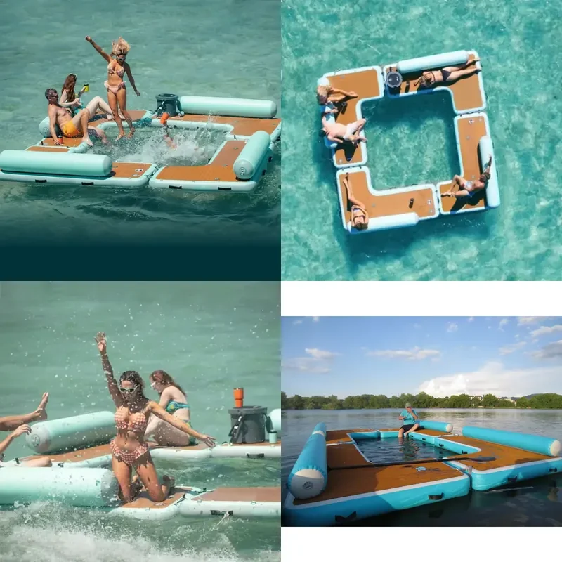 High-Quality Drop Stitch Inflatable Floating Platform Anti-Slip Yacht Dock Platform