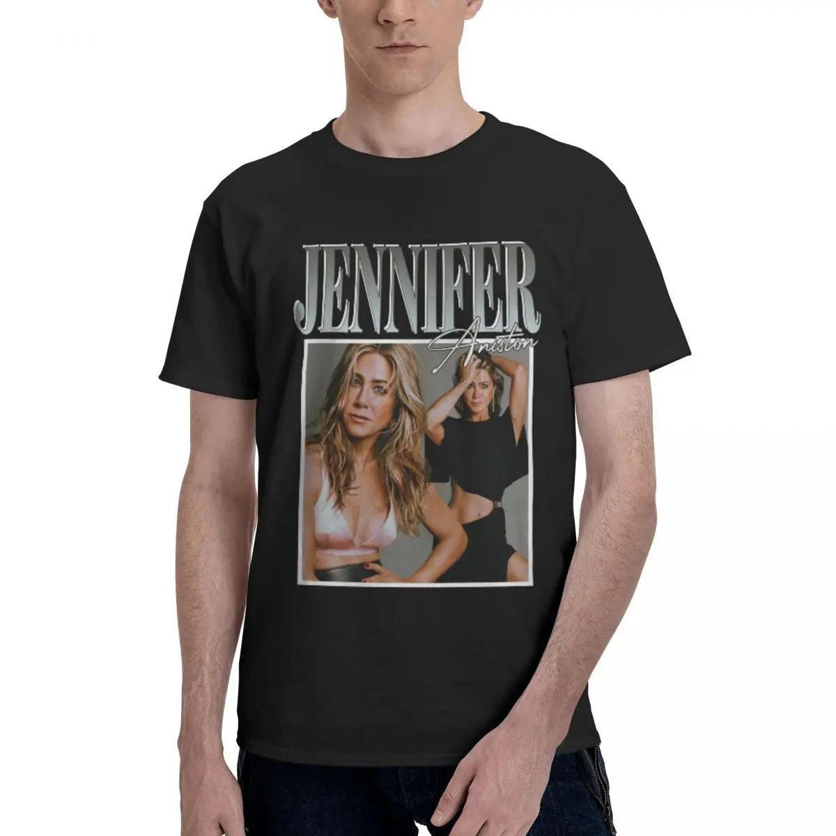 Men Jennifer Aniston Friends T Shirt Streetwear Oversized O-neck Cotton Custom Sleeve Men Clothing