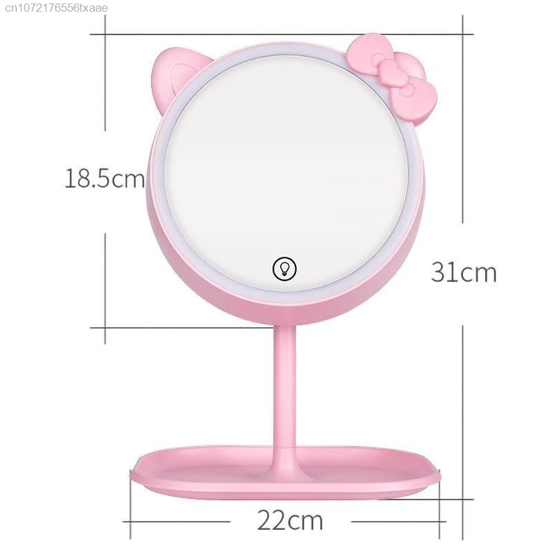 Sanrio Hello Kitty Cosmetic Mirror With Light HD Mirror Home Student Multifunctional Adjustable Lighting Desk Decor Cute Lamps