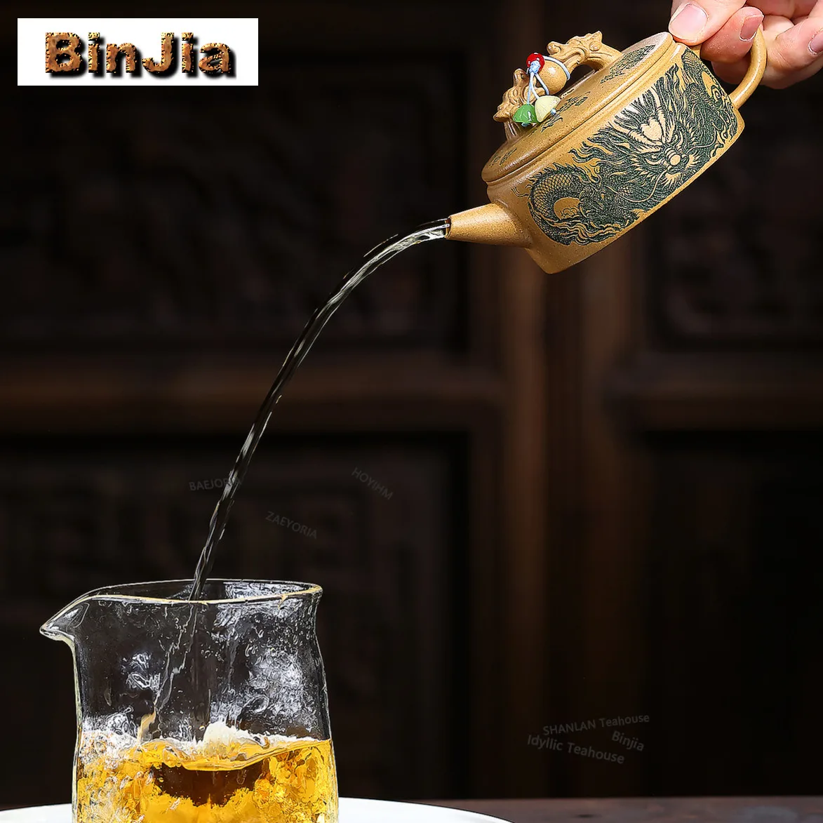 BAEJORIA 180ml Vintage Yixing Purple Clay Teapots Handmade Large Caliber Pot Raw Ore Section Mud Kettle Chinese Zisha Tea Set