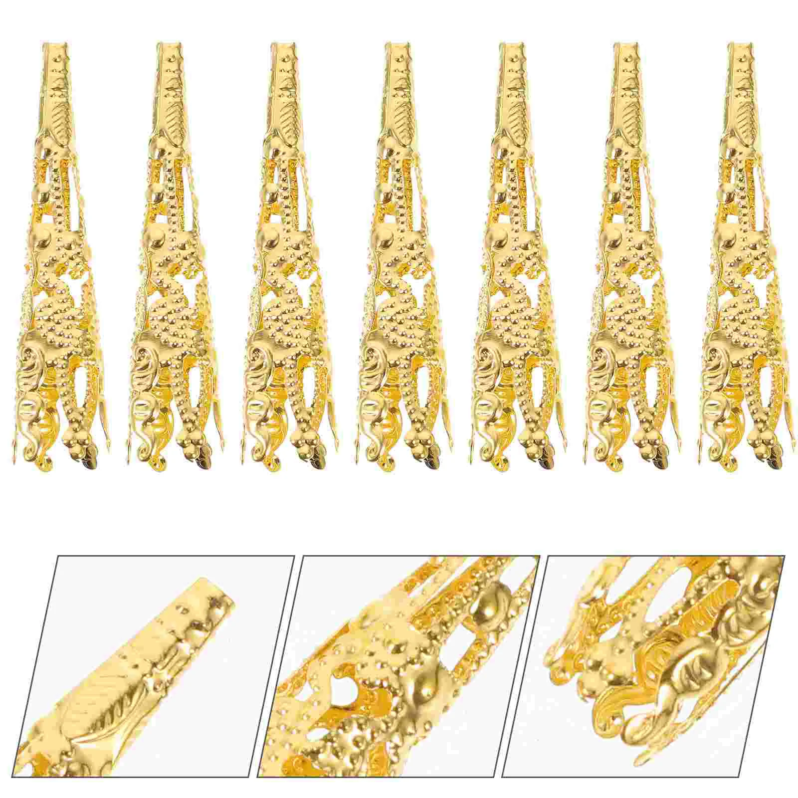 

120 Pcs Trumpet Flower Holder DIY Bracelets Materials Metal Beads Caps Embellishments Craft Cones Jewelry