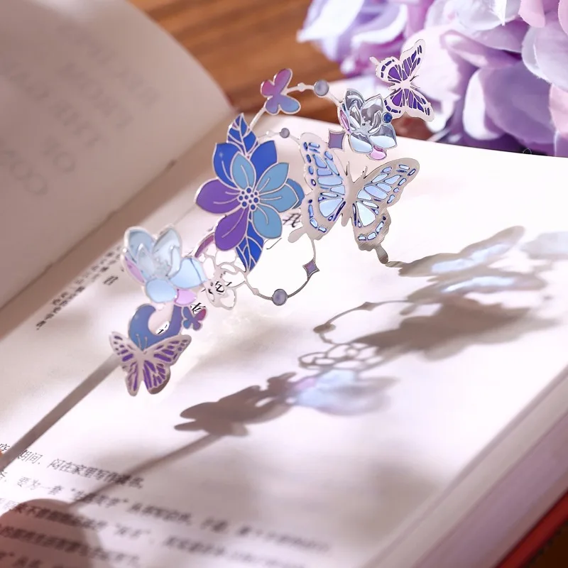 Vintage Oil Painting Butterfly Metal Bookmark Student Reading Creative Bookmark Clip Premium Graduation Season Cultural Souvenir