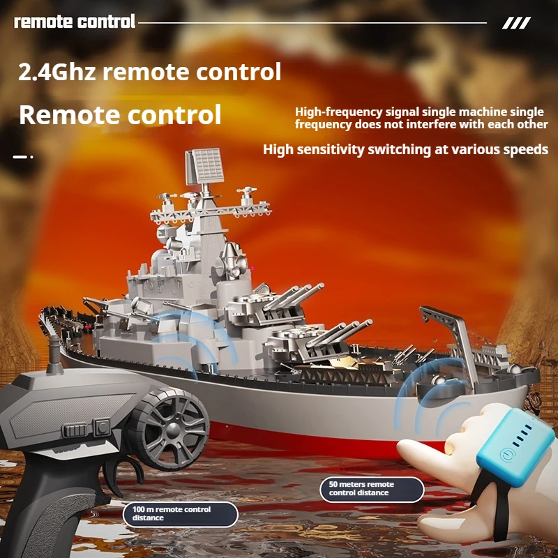 LHD-881 Rc Boats 1:390 Remote Control Battleship Warship Boats Simulation Rc Ship Educational Toys Hobbies Children Gifts