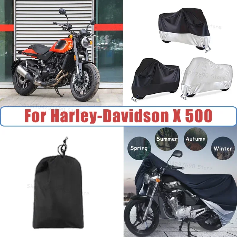 210D Oxford Motorcycle Cover Waterproof All Season UV Protection For Harley-Davidson X 500 Anti-Tear Windproof Motorbike Cover