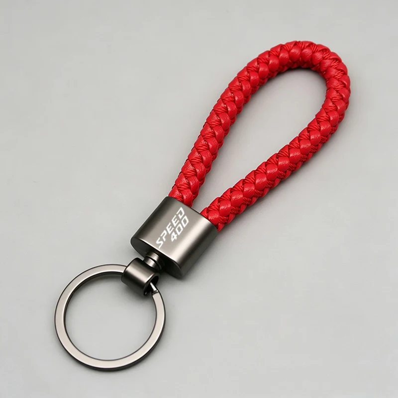 High-Grade Braided rope aluminum motorcycle keychains metal keychains For Triumph Speed400 Scrambler 400X 400 X Speed 400