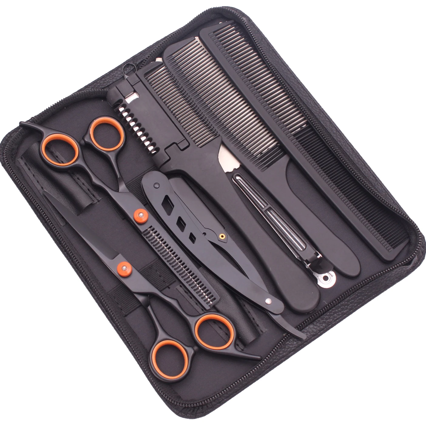 Hairdressing Scissors Japan Stainless Hair Cutting Scissors Kit Barber Shop Thinning Scissors Set Comb Razor Dropshipping C1001