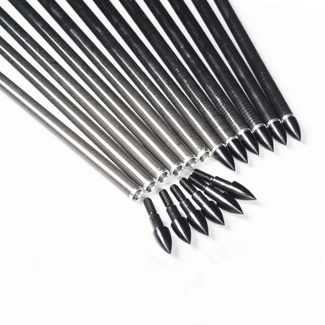 12 قطعة لينكبوي الرماية أسهم كربون نقي ID6.2MM العمود الفقري 300-800 31 بوصة 5 بوصة تركيا ريشة مجمع قوس منحني الصيد