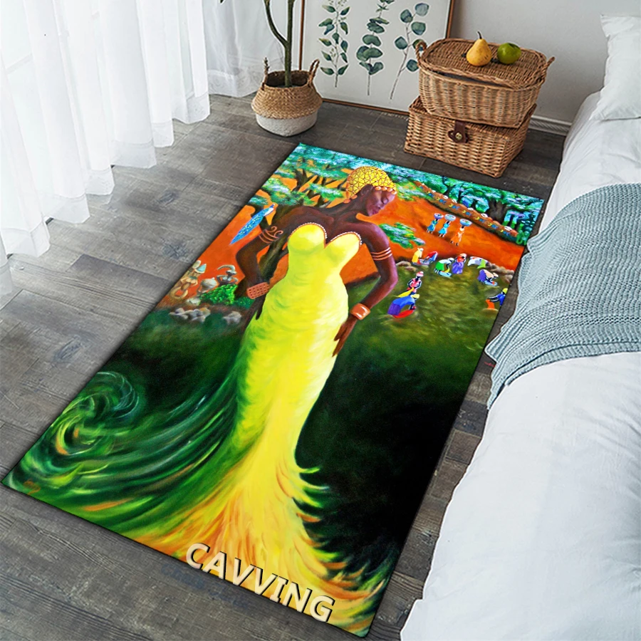 The Goddess of Africa : Oshun 3D Carpets Flannel Rugs Anti-slip Large Rug Carpet Home Decoration for Living Room Bedroom