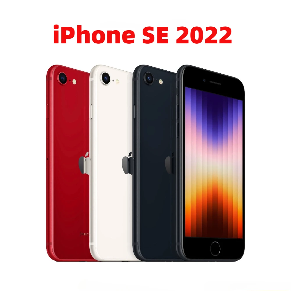 كاميرا Apple iPhone SE 2022 SE3 4.7 بوصة A15 Bionic Chip 12MP بصمة الإصبع 4G RAM 64GB 128GB 256GB ROM هاتف أصلي غير مقفول