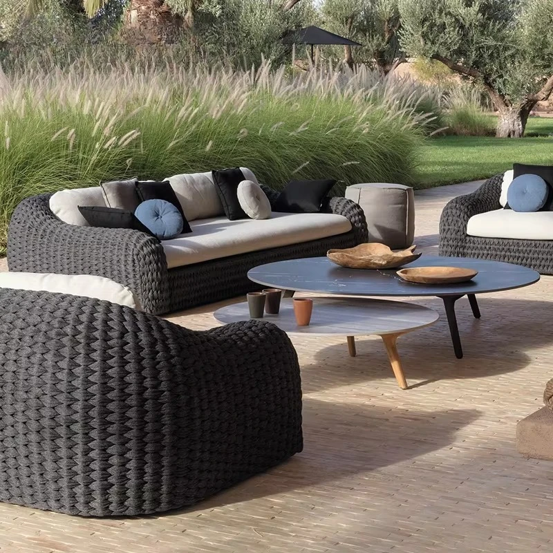 

Modern Outdoor Furniture Luxury Hotel Garden Sofa Aluminum Villa Outdoor Sofa Rattan Sofa Resort Garden Set Patio Furniture Set