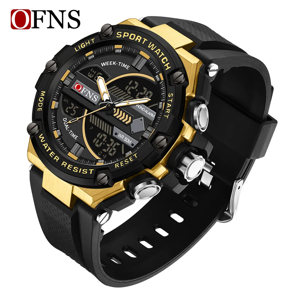 OFNS foreign trade hot sale electronic watch dual display multi-function sports watch alarm clock waterproof trend student watch