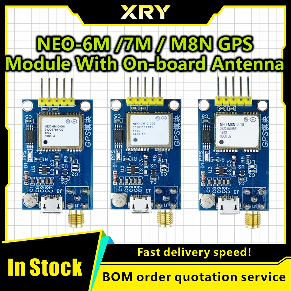 Módulo GPS XRY NEO-6M NEO-7M NEO-8M NEO-9M GY-NEO6MV2 GY-NEO7MV2 GY-NEO8MV2 con control de vuelo EEPROM MWC APM2.5 y antena grande