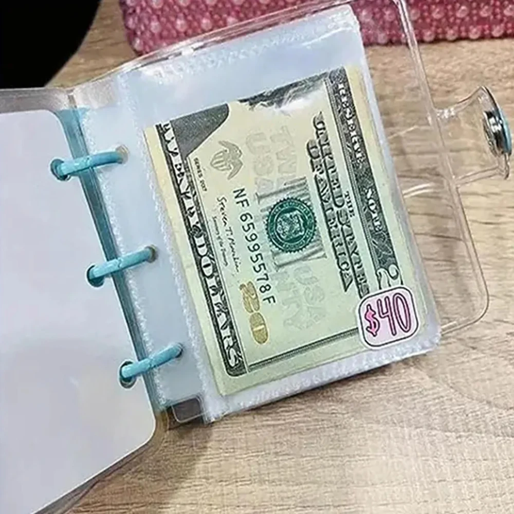 Carpeta de Desafío de Ahorro, libro de desafíos de ahorro con sobres, Mini Carpeta de presupuesto con accesorios de efectivo