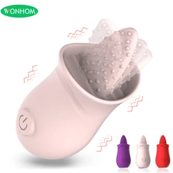 Powerful Clitoral Licking Massager G Spot Vibrator Vagina Stimulation 10 Mode Soft Tongue Nipple Clit Tickler Sex Toys for Women