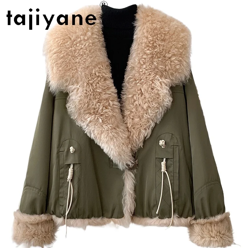 

Tajiyane Women's Real Rabbit Fur and Wool Winter Coat Stylish Outerwear for Ladies Warm Winter Jackets 2025 Women Clothing шуба