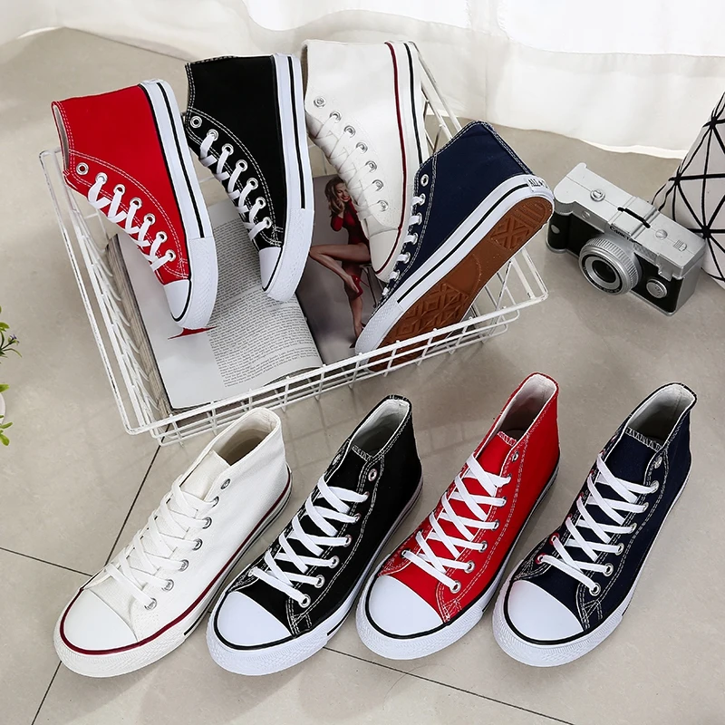 New Classic High Top Comfortable Sports Flat Walking Comfortable Sneakers Fashion Breathable Vulcanized Leisure Canvas