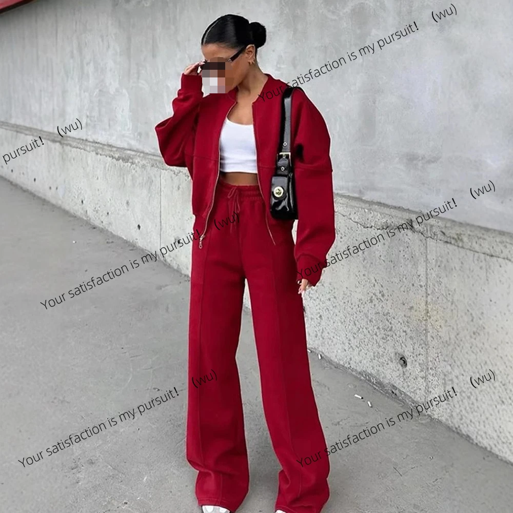 Cárdigan informal europeo y americano para otoño e invierno, conjunto deportivo de dos piezas a la moda para mujer