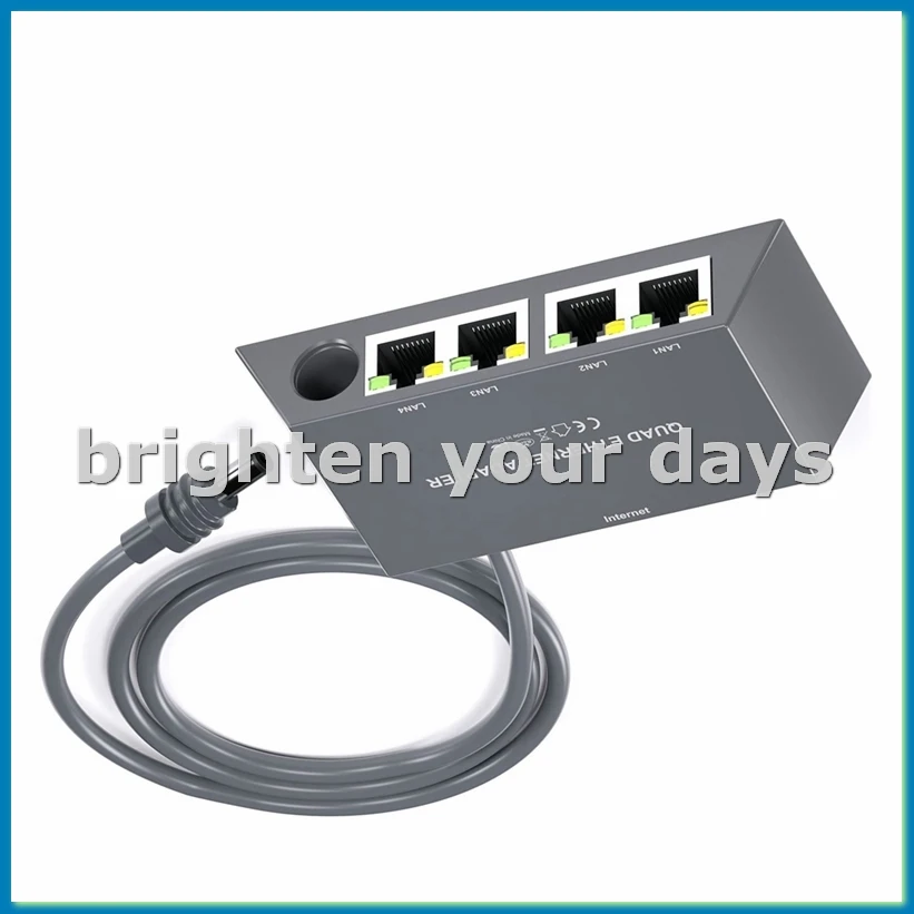 Upgraded 4 Ports Gigabit for Mini Ethernet Adapter for Dish Antenna Satellite Internet-VVNB