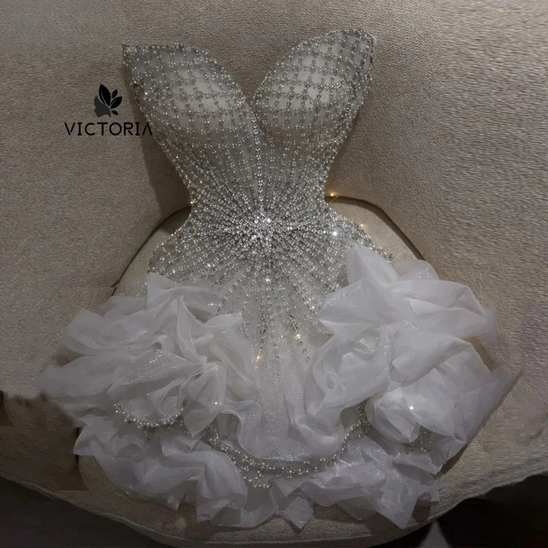 Luxurious Rhinestones Short Cocktail Dresses for Teens Sweetheart Mermaid Homecoming Dresses Vestidos De Noche Customized