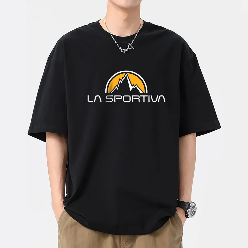 Summer Fashion La Sportiva Tshirts Men New Short Sleeve 100% Cotton Funny Casual T-Shirt Man Tees Homme Tops Oversize Clothes