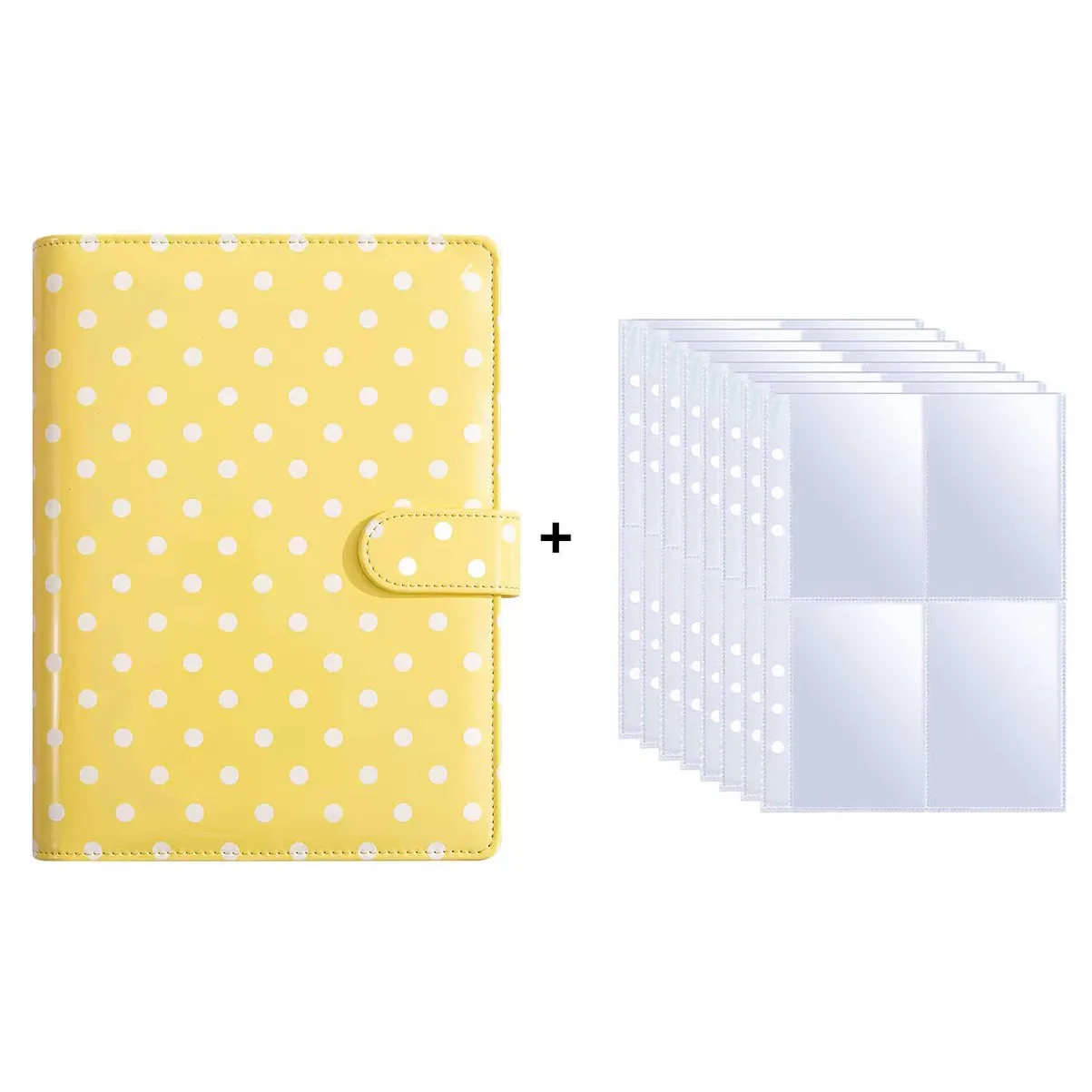 A5 Notebook Fotokaart Bindmiddel met 20 Zakken Hoezen, 6-Ring PU Lederen Bindmiddel Losbladige Persoonlijke Organisator Foto Bindmiddel Boek