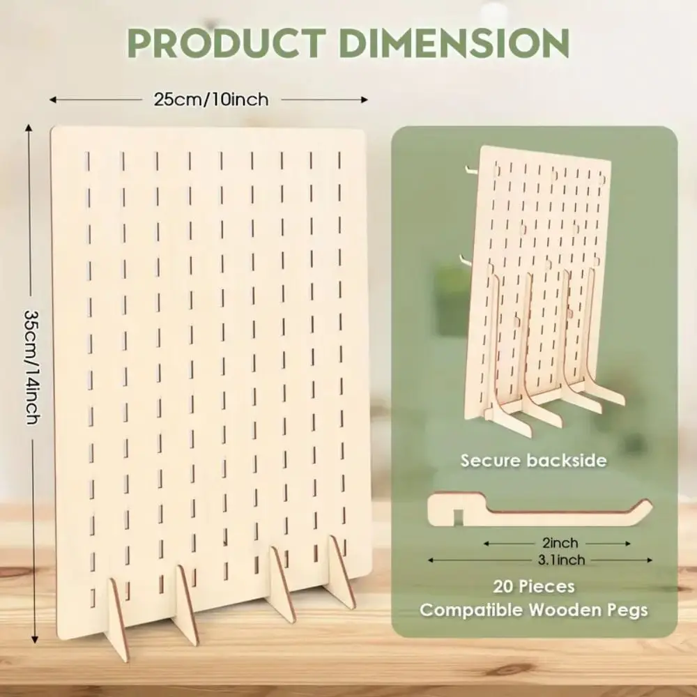 عرض جديد Pegboard حامل القرط خشبي سعة كبيرة مربط القرط المنظم بسيط دائم تخزين المجوهرات الرف