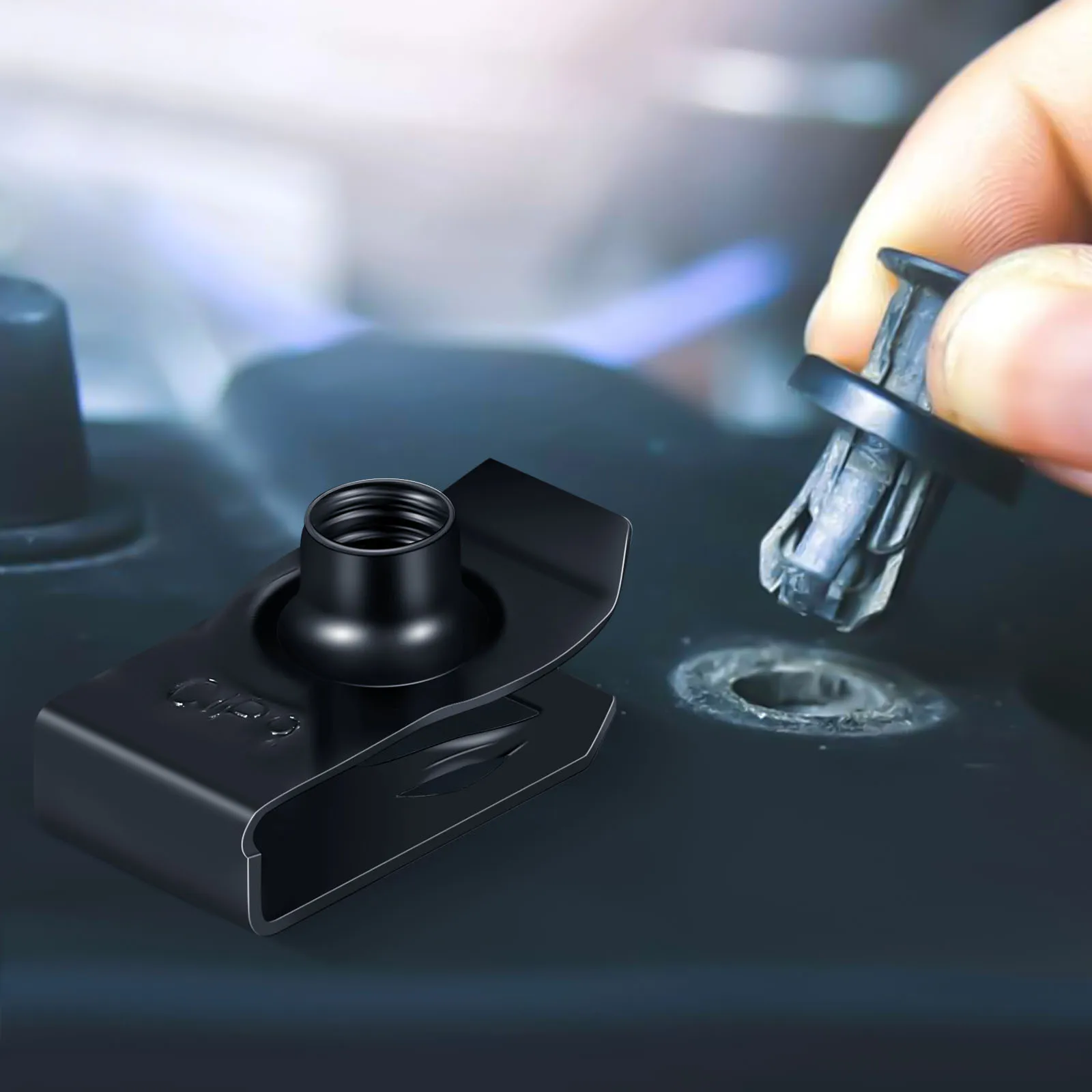 

20Pcs Car Mud Flap Fasteners U Shaped Iron Clips for Secure Bumper Attachment Automotive Body Panel Clip Nuts Hardware Fixings