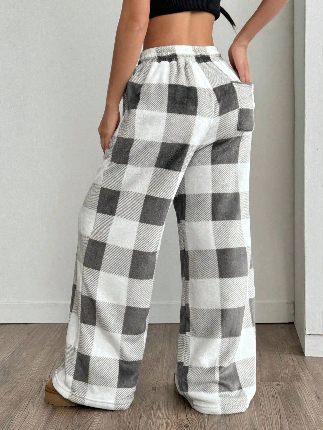 2026 Sommer Neuer Stil Buffalo-Karo Weite Hose Elastischer Kordelzug Lose Y2K Hip-Hop Streetwear Lässige Lange Hose für Kinder – Detail 5