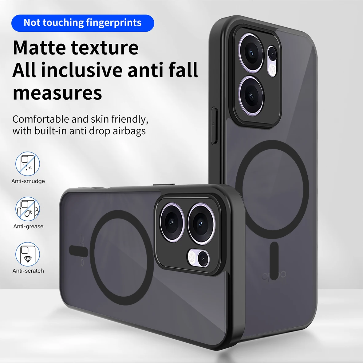 Phone Case For OPPO RENO13F/RENO 13FS/Reno13 FS Magnetic Wireless Charging TPU Frame Plastic Matte Back Cover