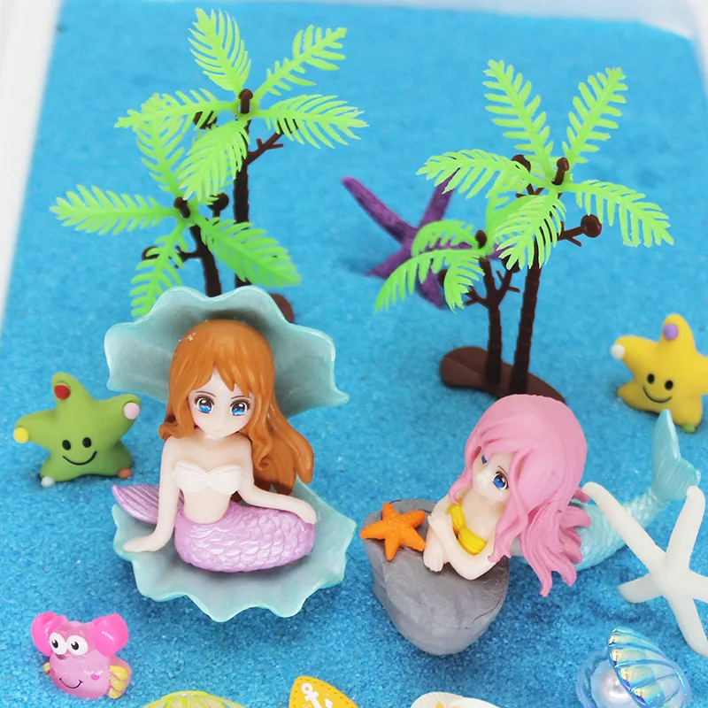 Aquarium Decoration 4 Shell Mermaid DIY Miniature Landscape Cake Plastic Decoration Party Decoration Crafts Home Decoration