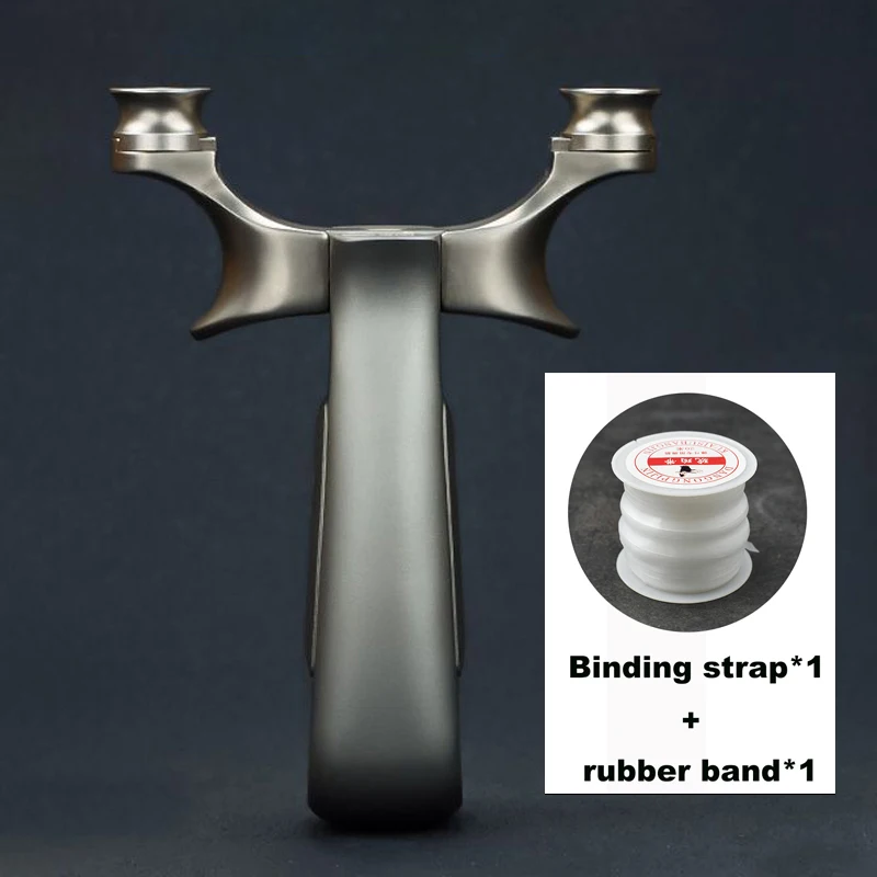 Stainless Steel Y-Shaped Slingshot with Adjustable Round Fork & Ergonomic Solid Handle for Outdoor Target Practice