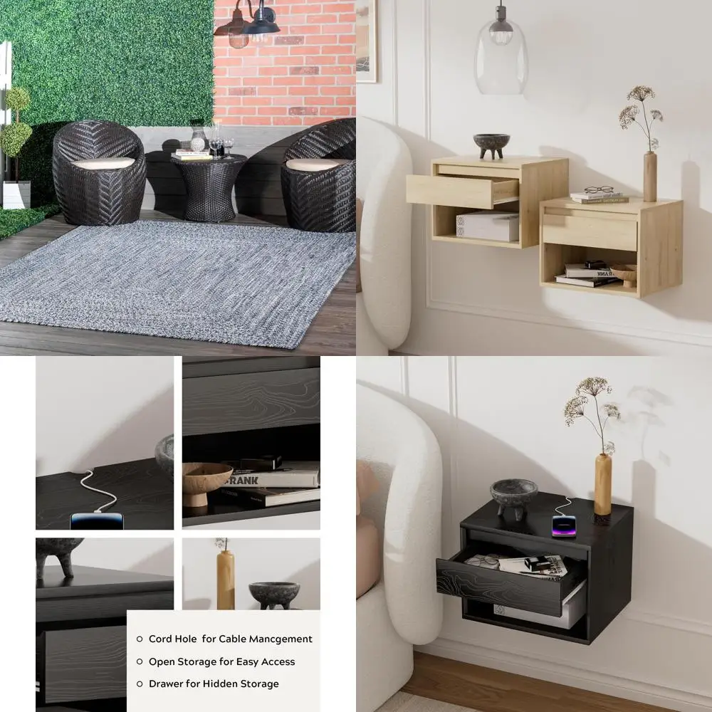 

Pet-Friendly Weather Resistant Hand Braided Area Rug 3x5 for Indoor/Outdoor High Traffic Spaces, Ideal for Patios and Balconies