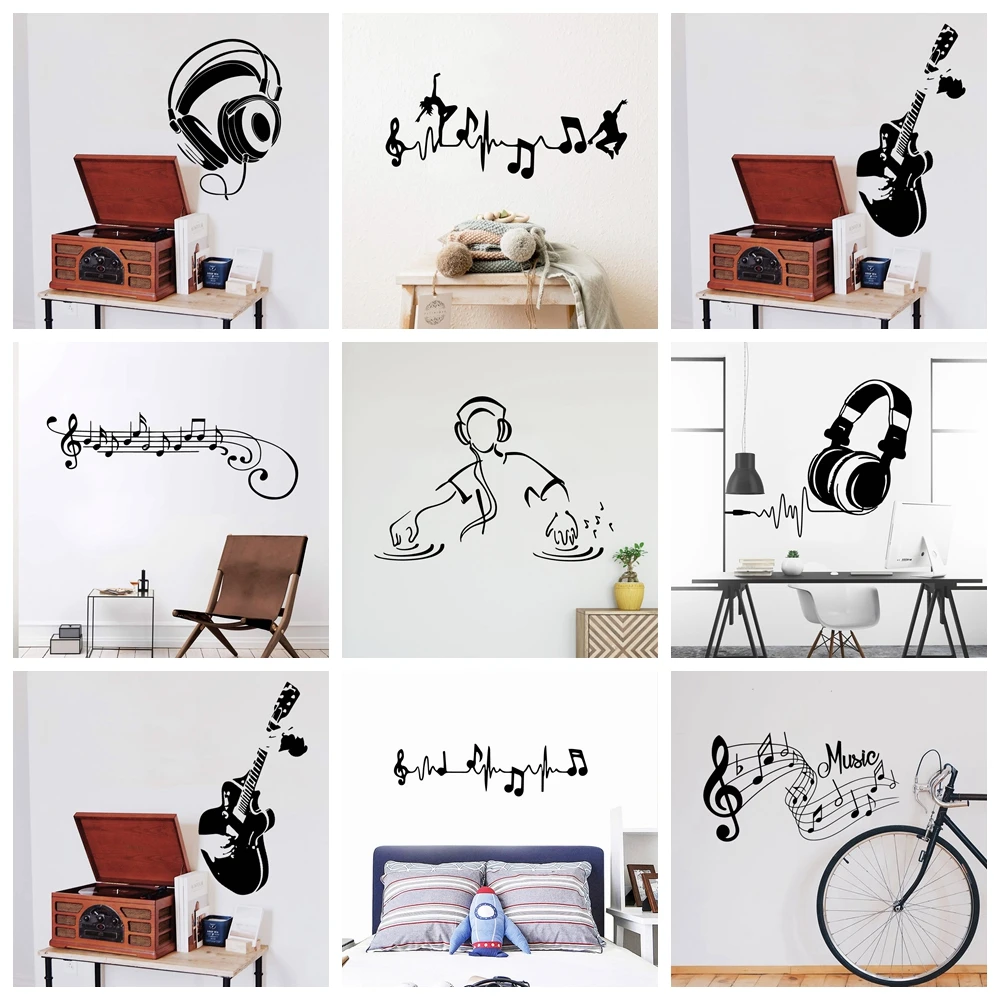 

Decorative Music Wall Sticker For Kids Room Decoration Bar Home Bedroom Decor Wall Decal Wallpaper Decals Stickers