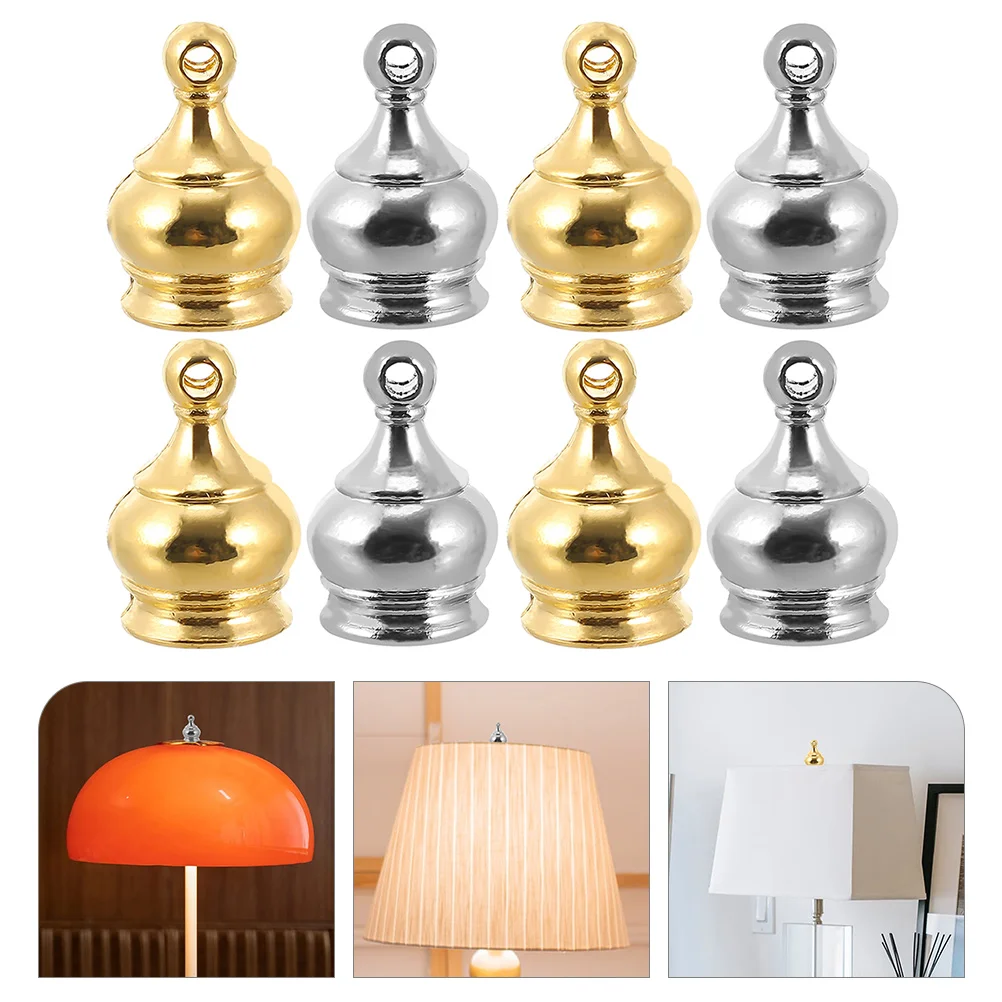 8 Pcs Chandelier Cap Nuts Table Lamp Decoration Chic Light Knob Solid Finial Screw Caps Zinc Alloy