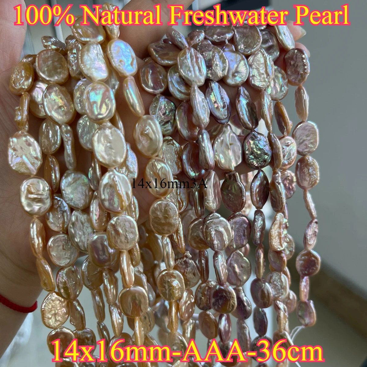 

14x16mm3A Natural Freshwater Pearl Candy Color Oval Baroque Sparkling Bead Jewelry Make DIY Necklace Bracelet Women Wedding Gift