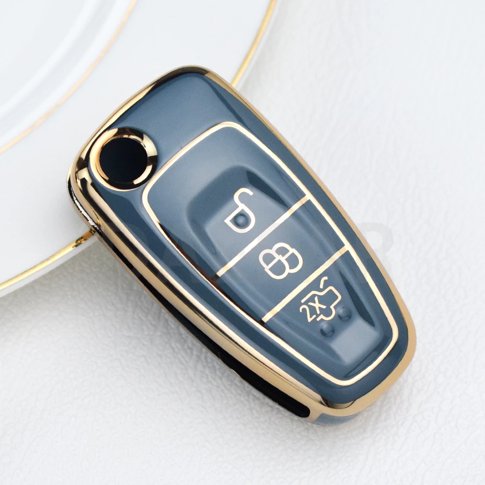For Ford Ranger C-Max S-Max Focus Galaxy Mondeo Transit Tourneo Custom TPU Car Key Case Cover Auto Key Holder