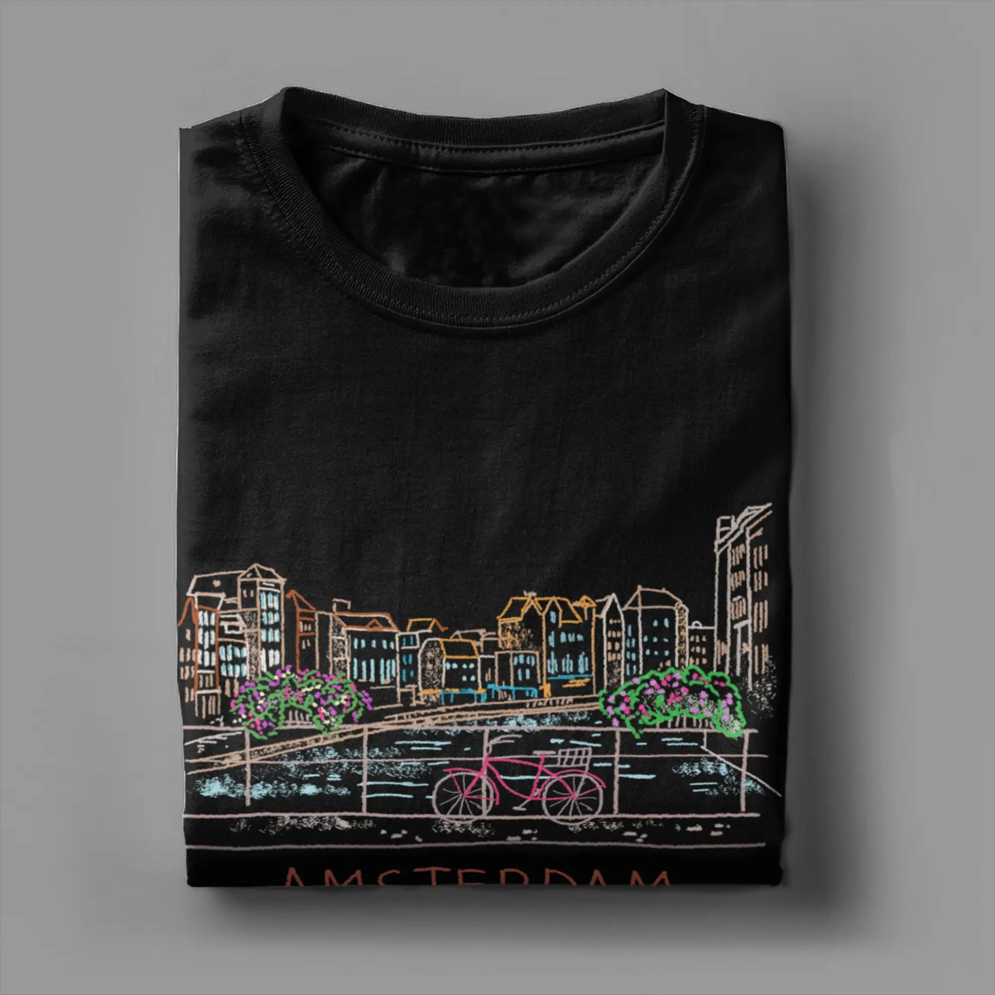 Cool Amsterdam T-Shirts Men Crew Neck Pure Cotton T Shirt  Short Sleeve Tees Plus Size Clothes view 3