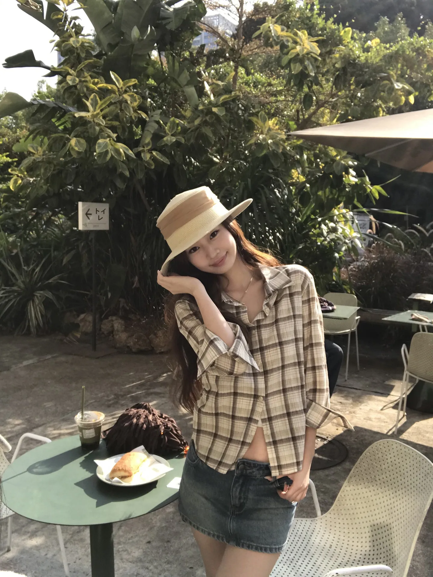 

Trendy Plaid Cotton irt Women's Sle 2026 New Summer Top Luxury Youthful Faionable Button-Up ort Sve Long Ne Design